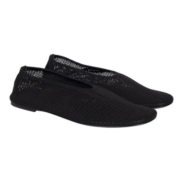 KHAITE Shoes - KHAITE Black Mesh Flats